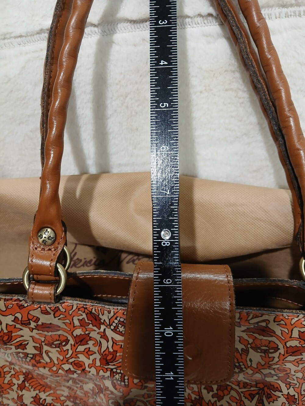 Patrica Nash Poppy Leather Boho India Print Shoulder Bad with Dustbag - Picture 10 of 16